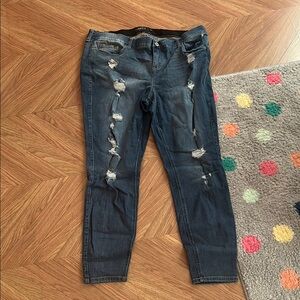 Distressed Blue Jeans